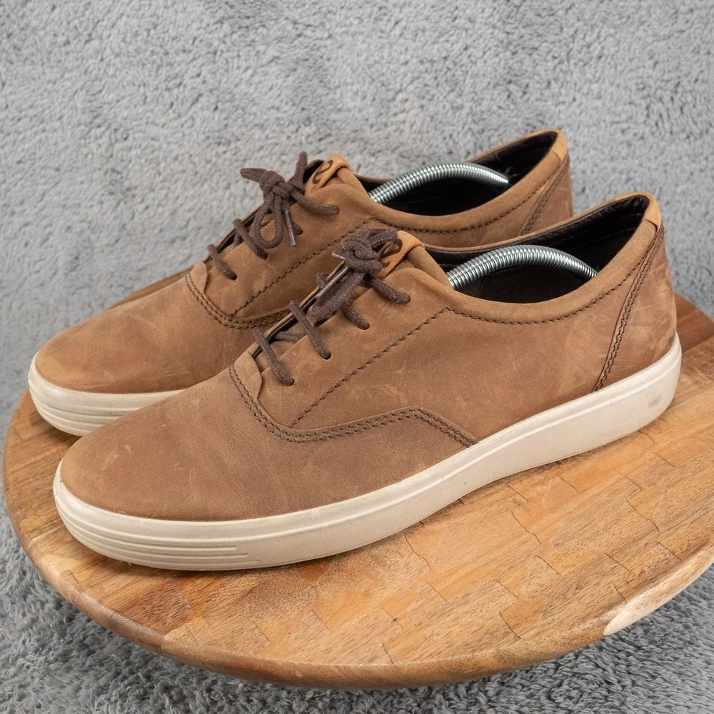 Ecco Mens Bubble Soles Shoes Brown Leather Size EU 46 US 12 Danish Design
